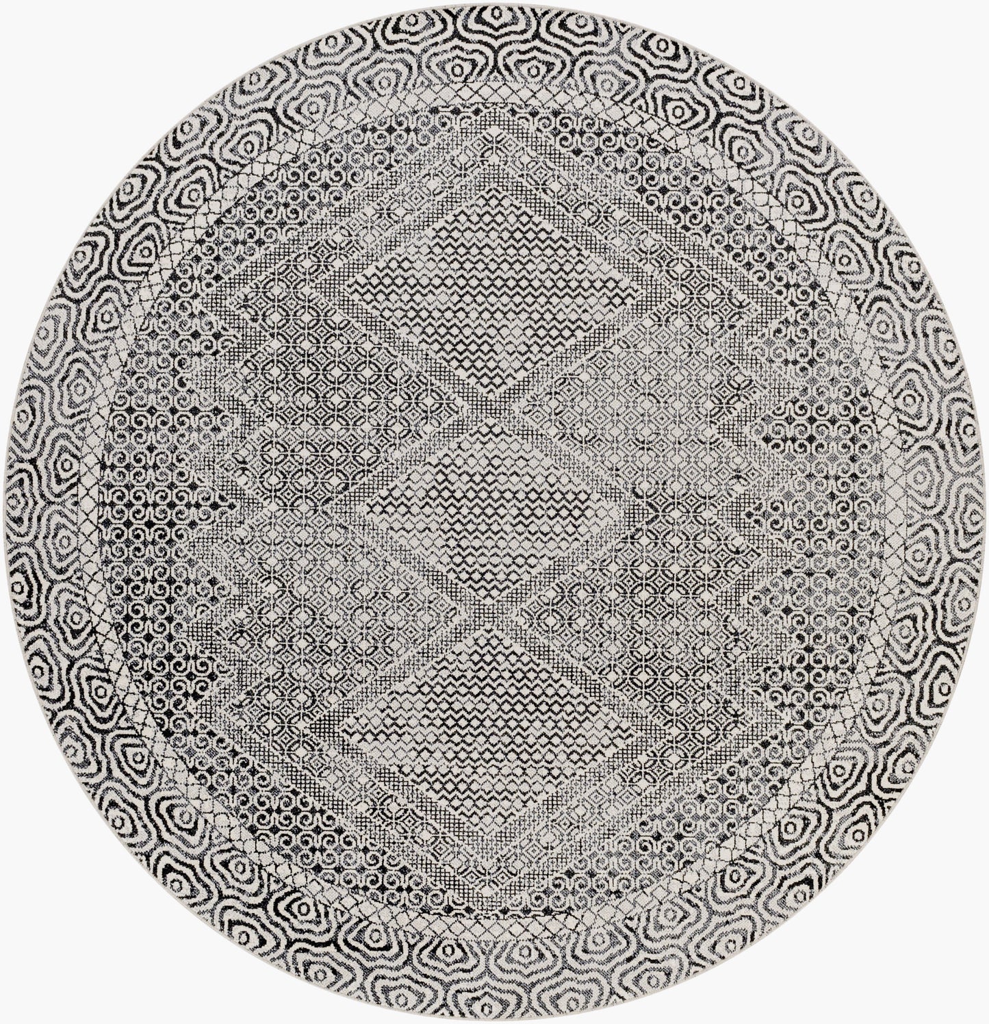 Lavadora LVR-2342 6ft Round Machine Woven Washable Area Rug
