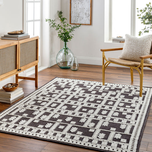 Lyna LYA-2300 5' x 7' Machine Woven Washable Area Rug