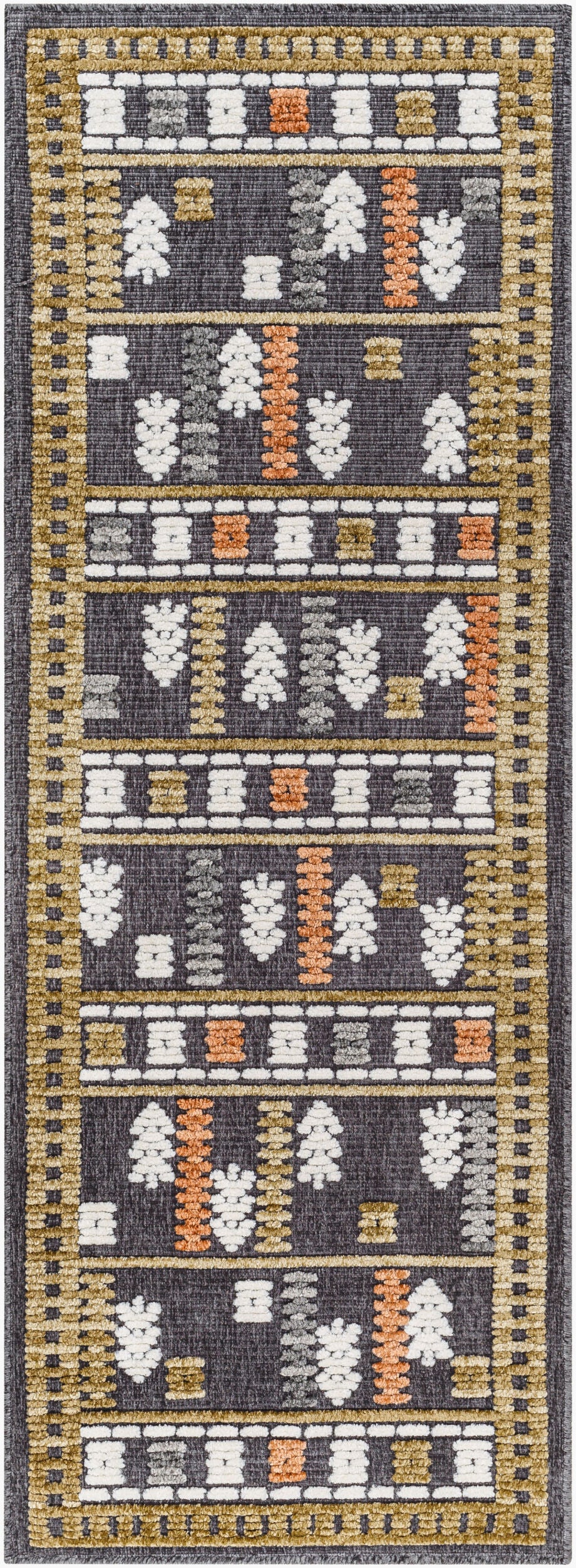 Lyna LYA-2308 7ft Runner Machine Woven Washable Runner Rug