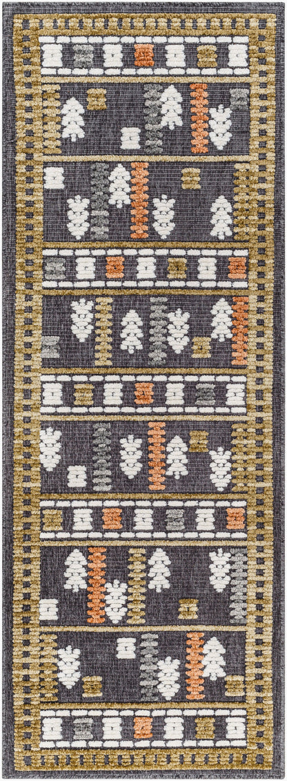 Lyna LYA-2308 7ft Runner Machine Woven Washable Runner Rug