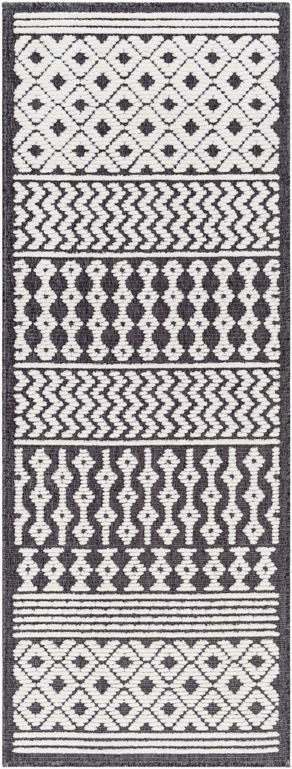 Lyna LYA-2310 7ft Runner Machine Woven Washable Runner Rug