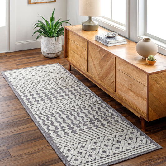 Lyna LYA-2311 7ft Runner Machine Woven Washable Runner Rug