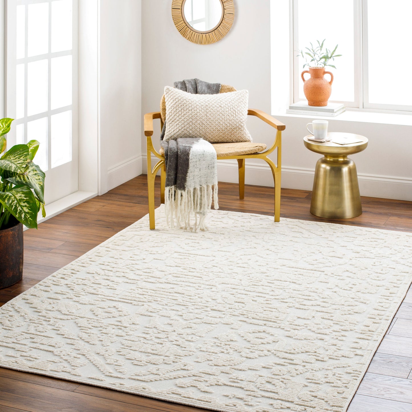 Lyna LYA-2318 5' x 7' Machine Woven Washable Area Rug
