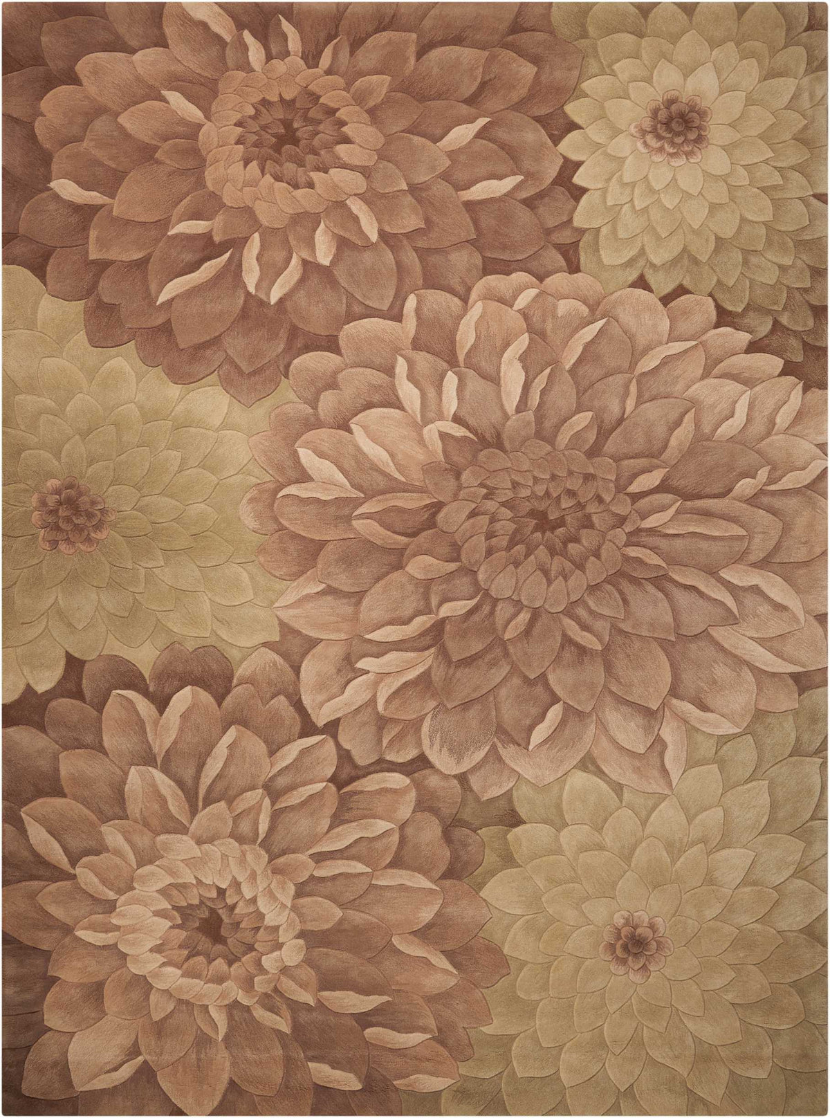 Tropics TS11 Taupe Green Tufted Rug