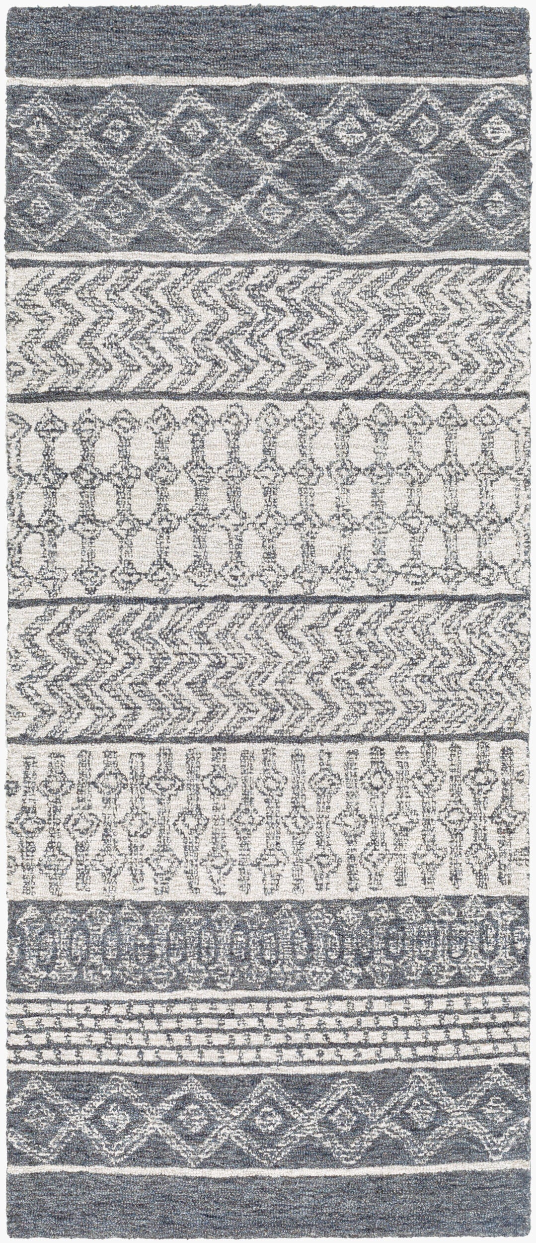 Maroc MAR-2305 6ft Runner Handmade Wool Runner Rug