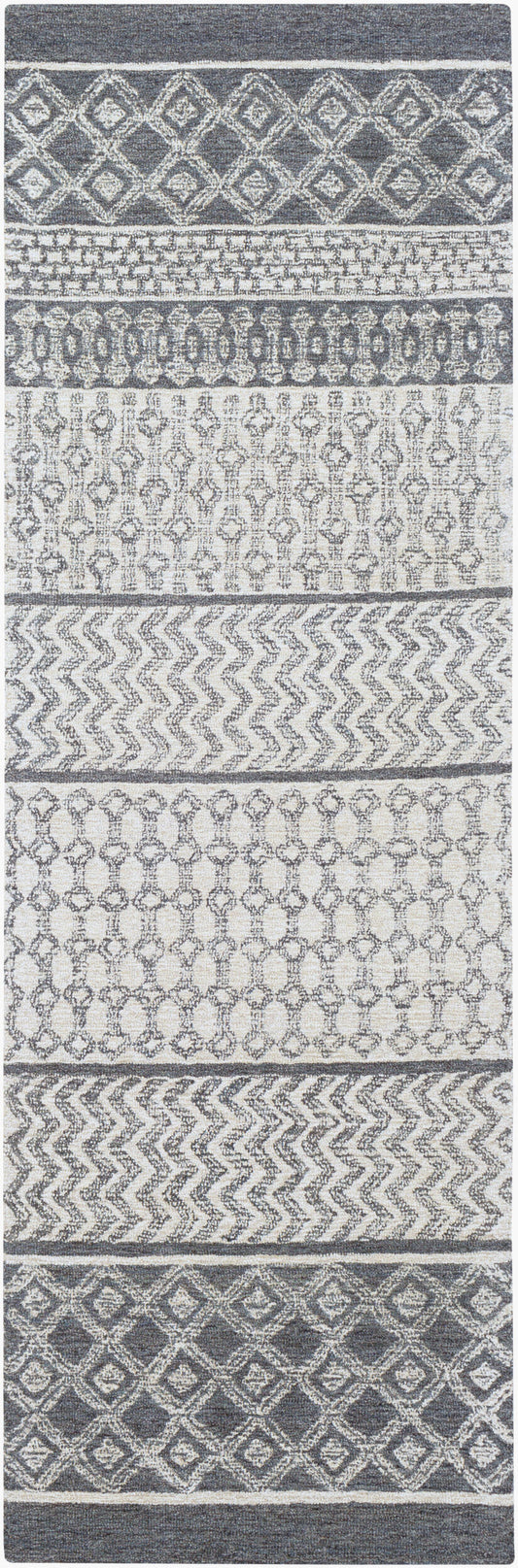 Maroc MAR-2305 8ft Runner Handmade Wool Runner Rug
