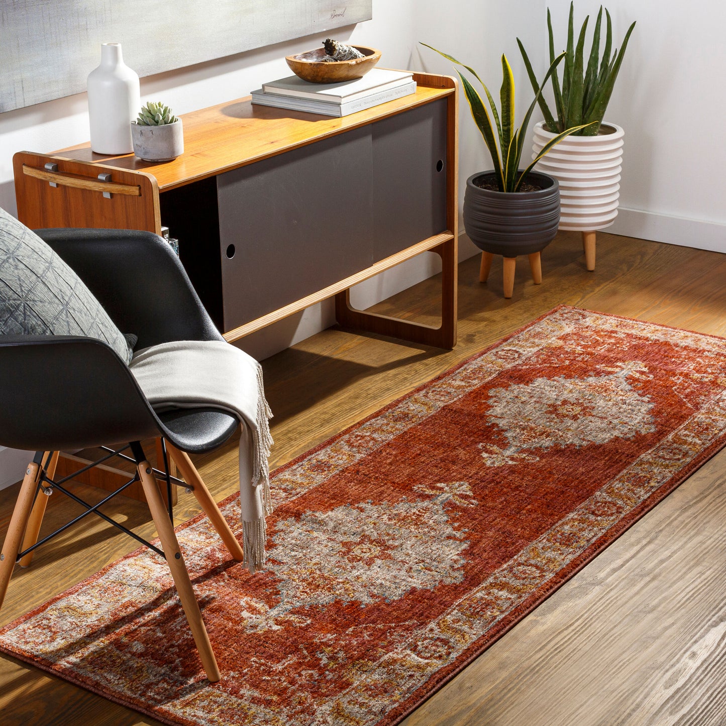 Mirabel MBE-2318 7ft Runner Machine Woven Runner Rug