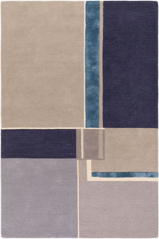 Mid Century MCY-2302 2' x 3' Handmade Wool Accent Rug