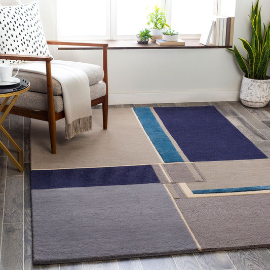 Mid Century MCY-2302 2' x 3' Handmade Wool Accent Rug