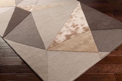 Alfombra decorativa de lana hecha a mano de mediados de siglo MCY-2303 de 2' x 3'