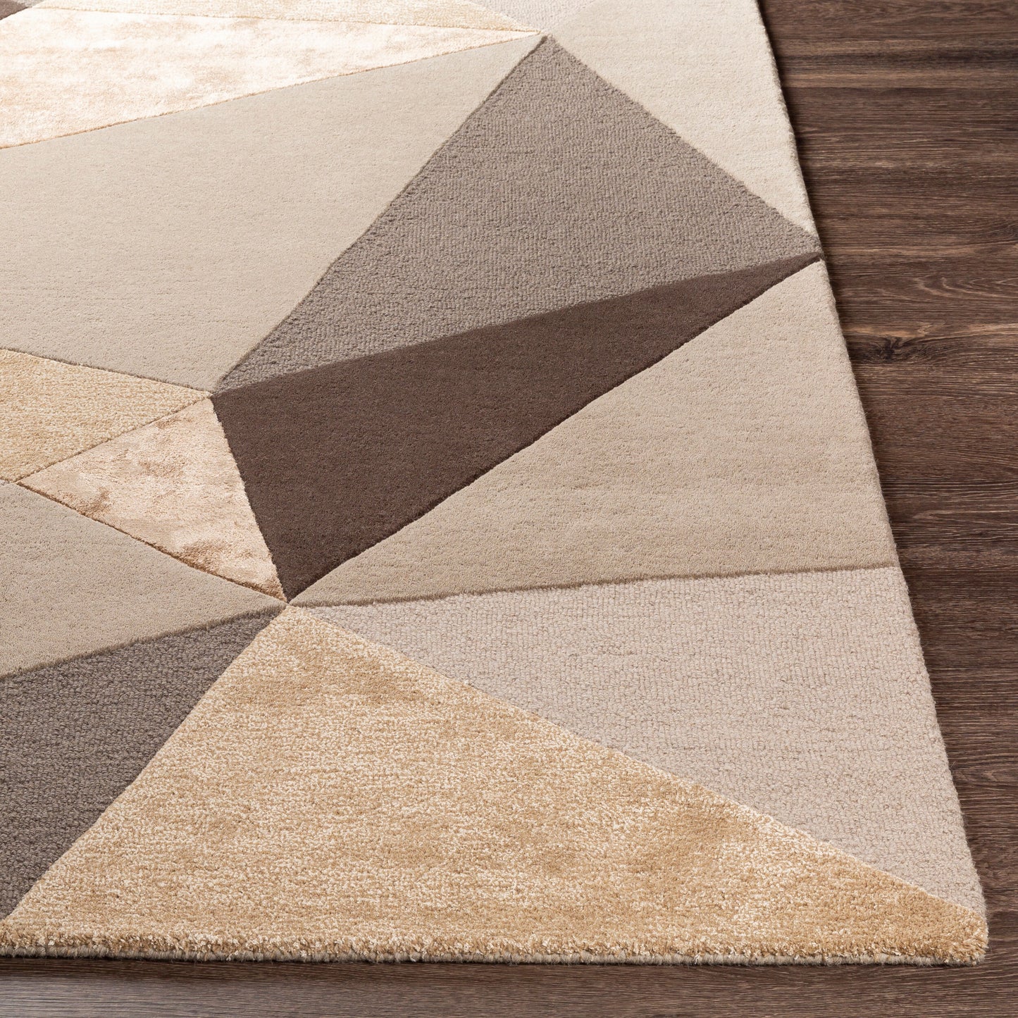 Alfombra decorativa de lana hecha a mano de mediados de siglo MCY-2303 de 2' x 3'