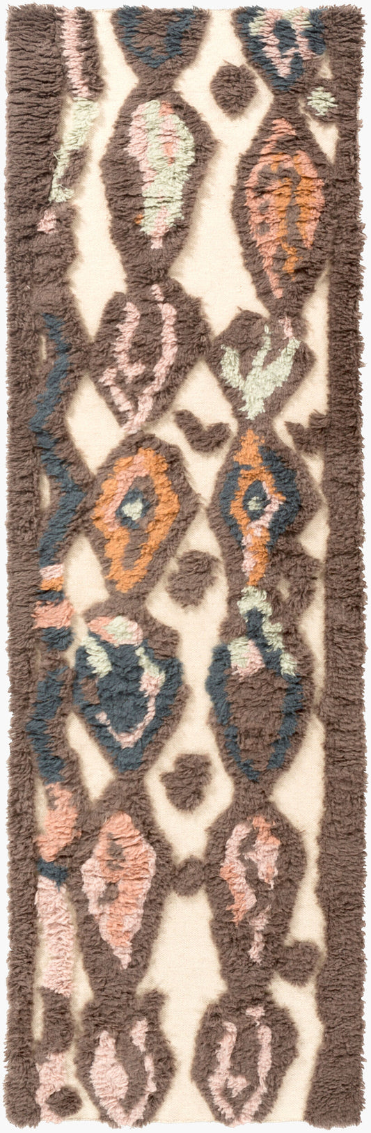 Midelt MDT-1002 8ft Runner Handmade Wool Runner Rug