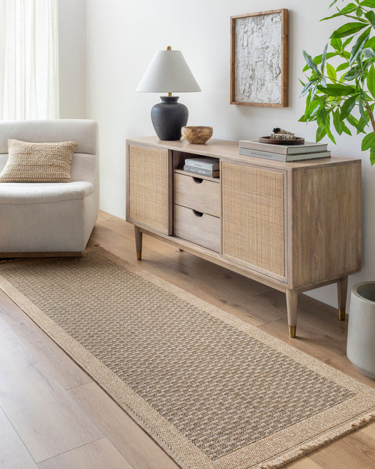 Mirage MGE-2304 7ft Runner Machine Woven Indoor/Outdoor Runner Rug