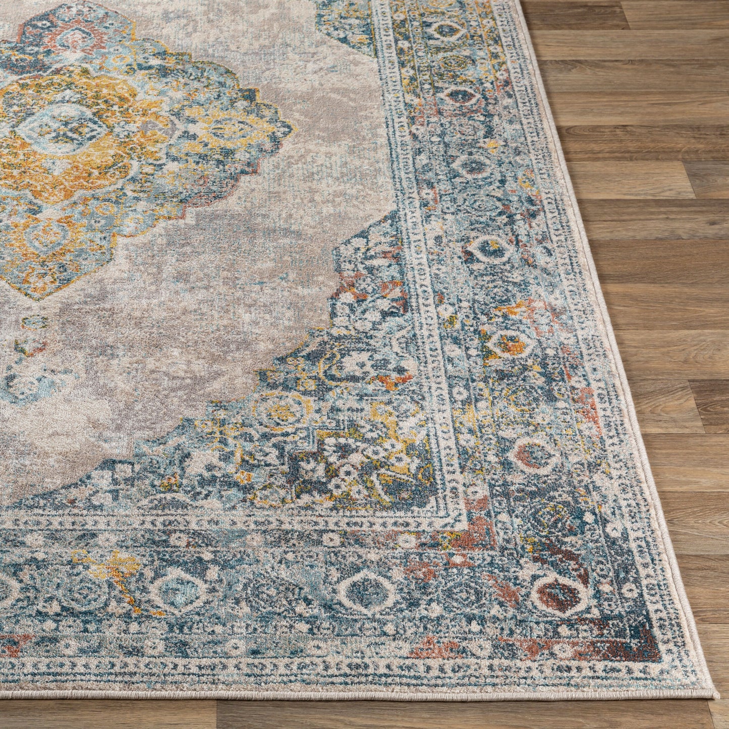 Alfombra tejida a máquina estilo mediterráneo MIE-1001 de 2,7 x 3,6 m
