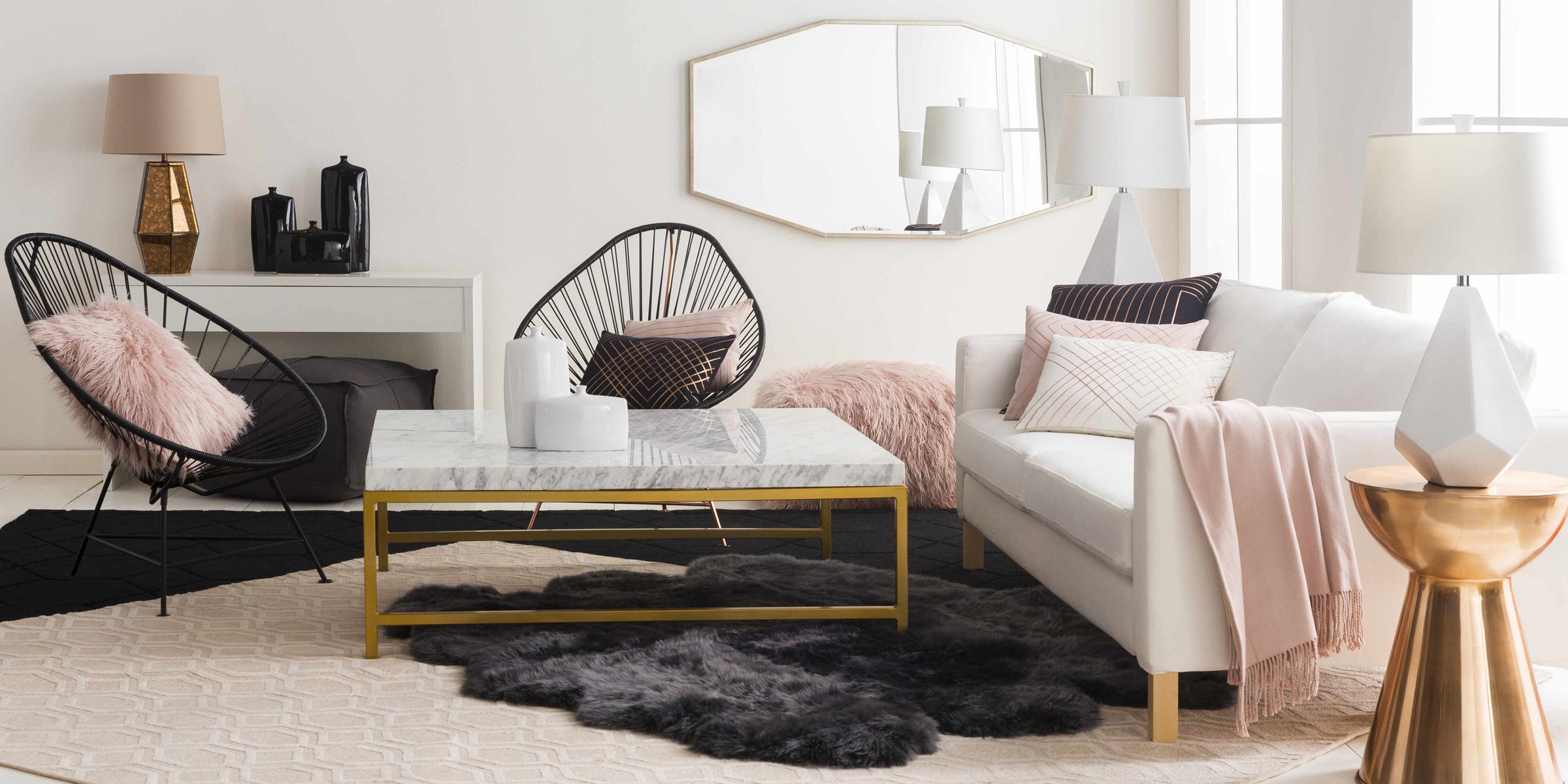 Decorative Accents : DRV-602,DRV-601,Mirrors : ADA-3000,Pillows : CSC-003,CSC-001,KHR-004,CSC-006,CSC-005,CSC-002,Pouf : SLPH-008,KHPF-004,Rugs : SHS-9602,BEL-3002,M-5431,Table Lamps : RYD-460,Throws : CNL-1006