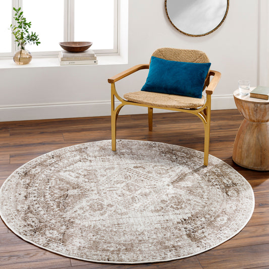 Monte Carlo MNC-2342 5ft Round Machine Woven Area Rug