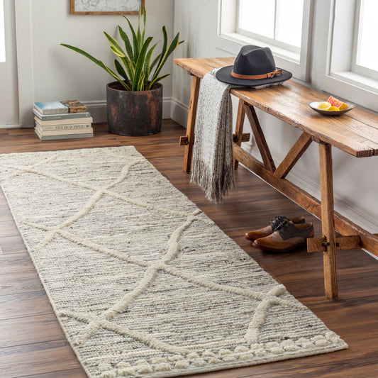 Manisa MNS-2302 8ft Runner Handmade Wool Runner Rug