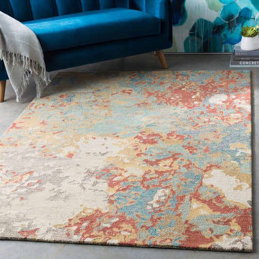 Alfombra decorativa de lana hecha a mano Modern Nouveau MNV-1000 de 2' x 3'