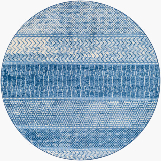 Monaco MOC-2305 6ft Round Machine Woven Area Rug