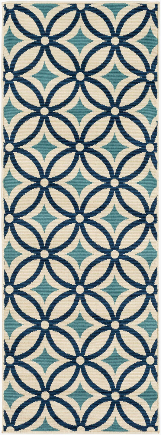Marina MRN-3001 7ft Runner Machine Woven Indoor/Outdoor Runner Rug