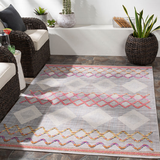 Murcia MUC-2306 5' x 7' Machine Woven Indoor/Outdoor Area Rug