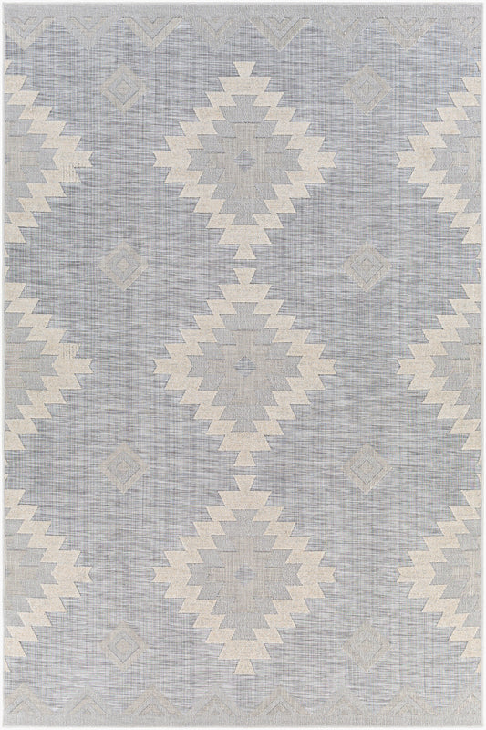 Alfombra Murcia MUC-2311 de 1,83 m x 2,74 m para interior y exterior, tejida a máquina
