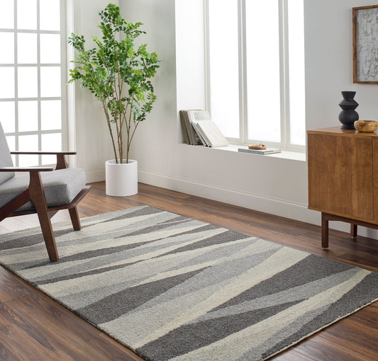 Alfombra decorativa de lana hecha a mano Madelyn MYN-2303 de 2' x 3'