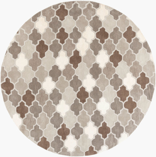 Oasis OAS-1088 8ft Round Handmade Wool Area Rug