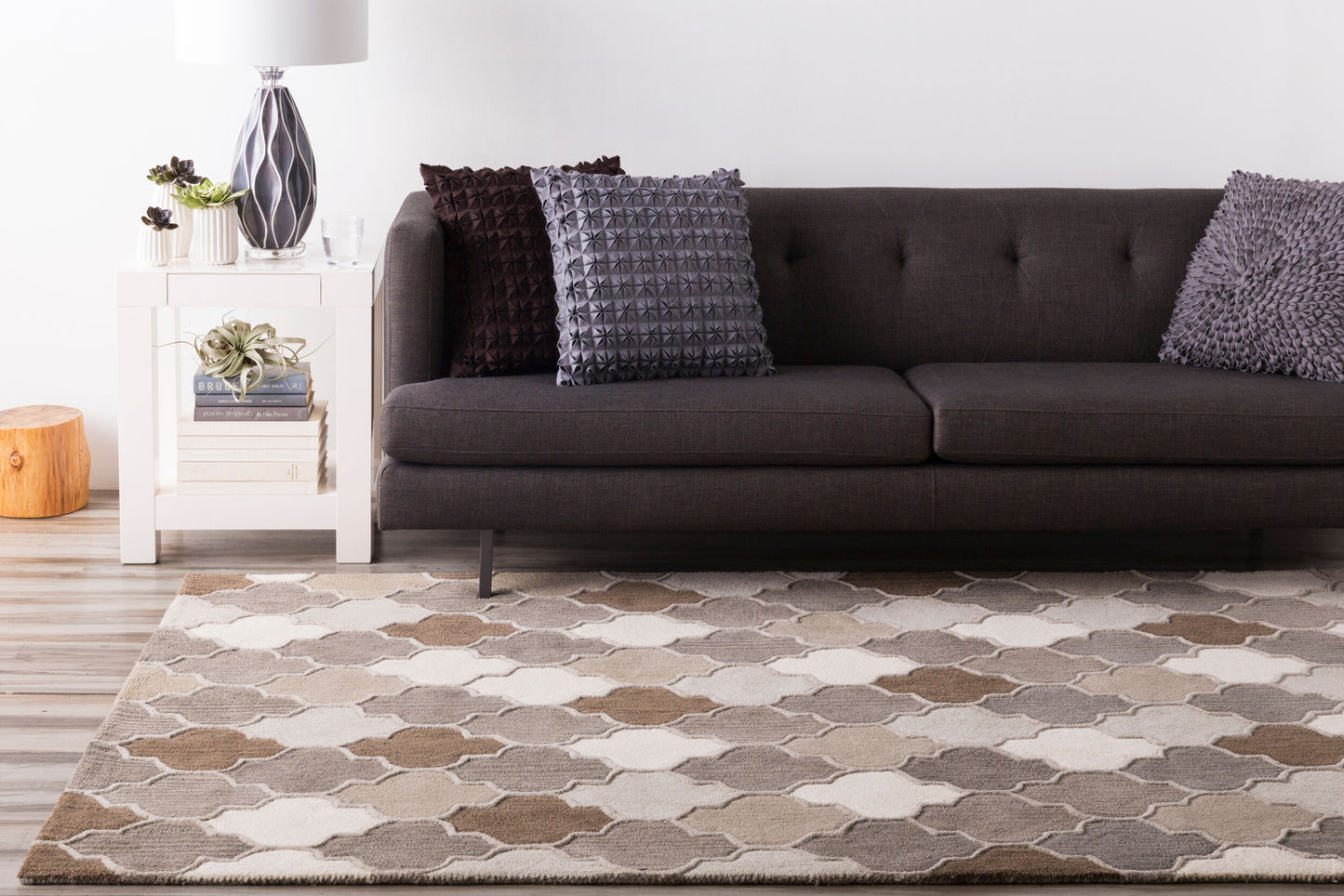 Oasis OAS-1088 8ft Round Handmade Wool Area Rug
