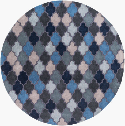 Oasis OAS-1103 8ft Round Handmade Wool Area Rug