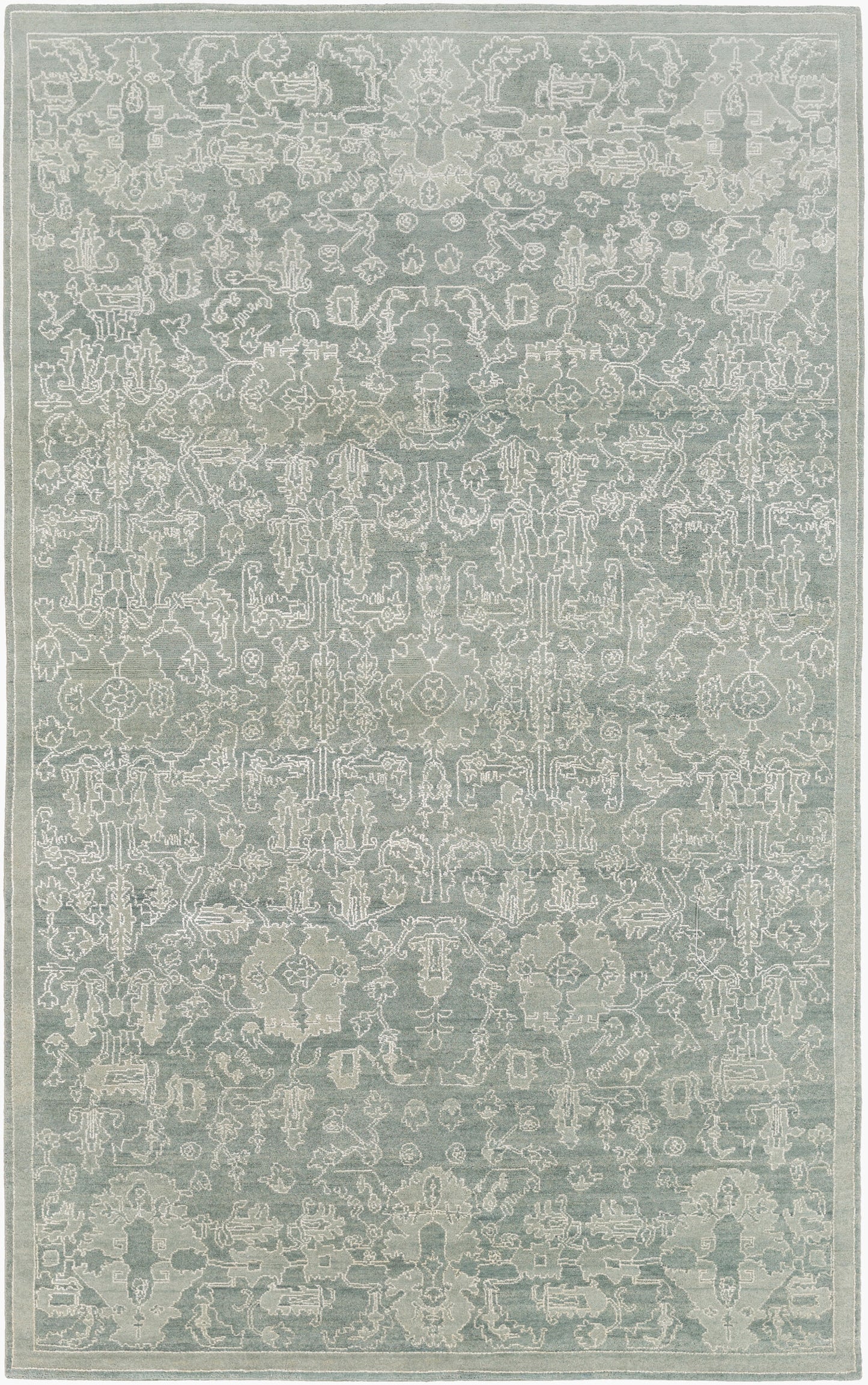 Alfombra de lana opulenta OPE-6005 de 1,2 m x 1,8 m, hecha a mano