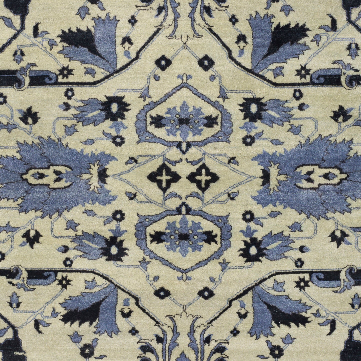 Alfombra de lana opulenta OPE-6008 de 1,2 m x 1,8 m, hecha a mano