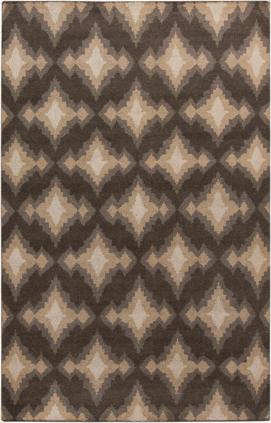 Alfombra de lana hecha a mano Pueblo PBL-6004 de 1,52 m x 2,74 m