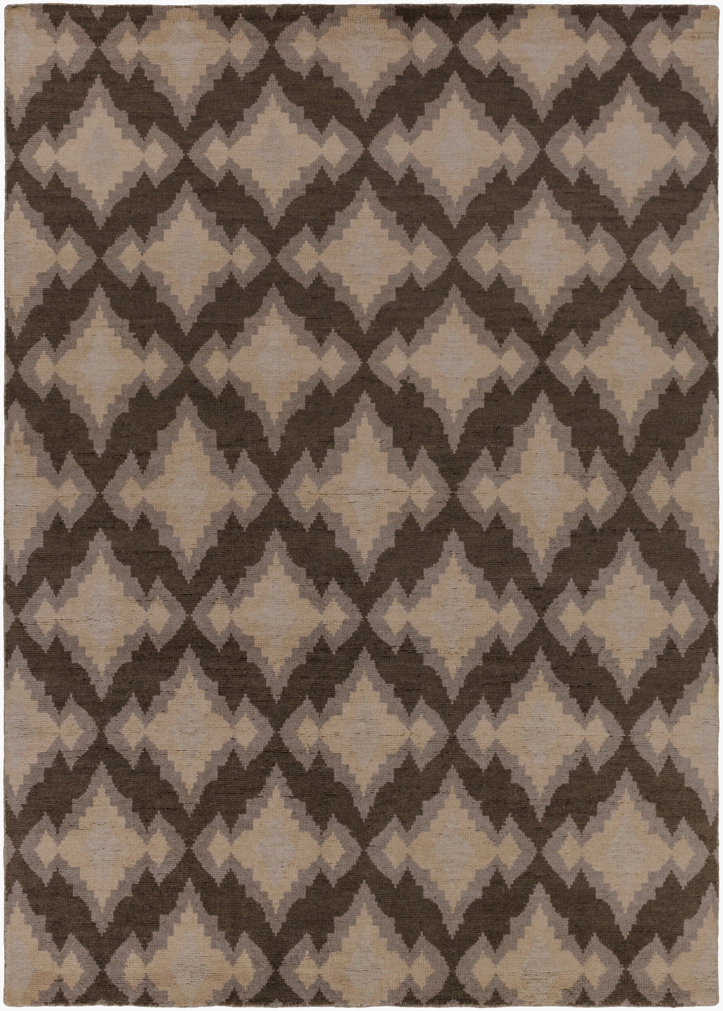 Alfombra de lana hecha a mano Pueblo PBL-6004 de 8' x 11'