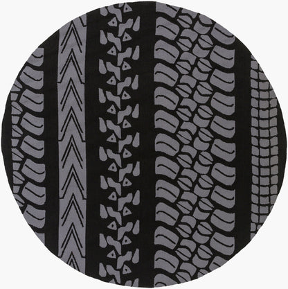 Alfombra redonda Pandemonium PDM-1006 de 2,4 m, hecha a mano, para interior y exterior