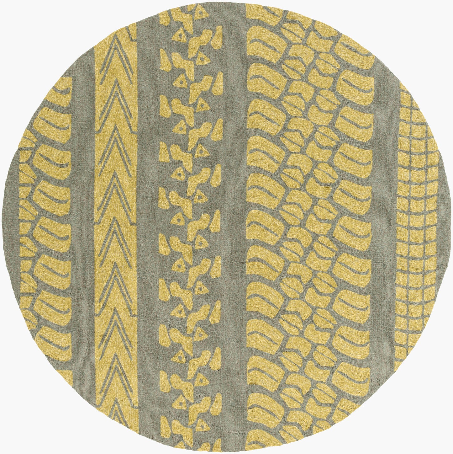 Alfombra redonda Pandemonium PDM-1007 de 2,4 m, hecha a mano, para interior y exterior