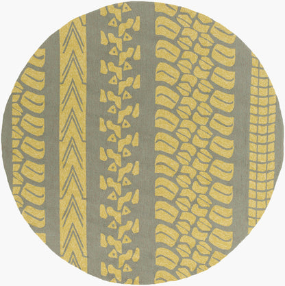 Alfombra redonda Pandemonium PDM-1007 de 2,4 m, hecha a mano, para interior y exterior
