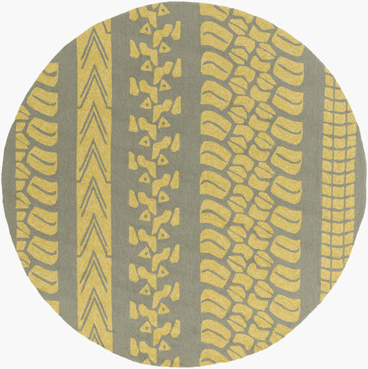 Alfombra redonda Pandemonium PDM-1007 de 2,4 m, hecha a mano, para interior y exterior