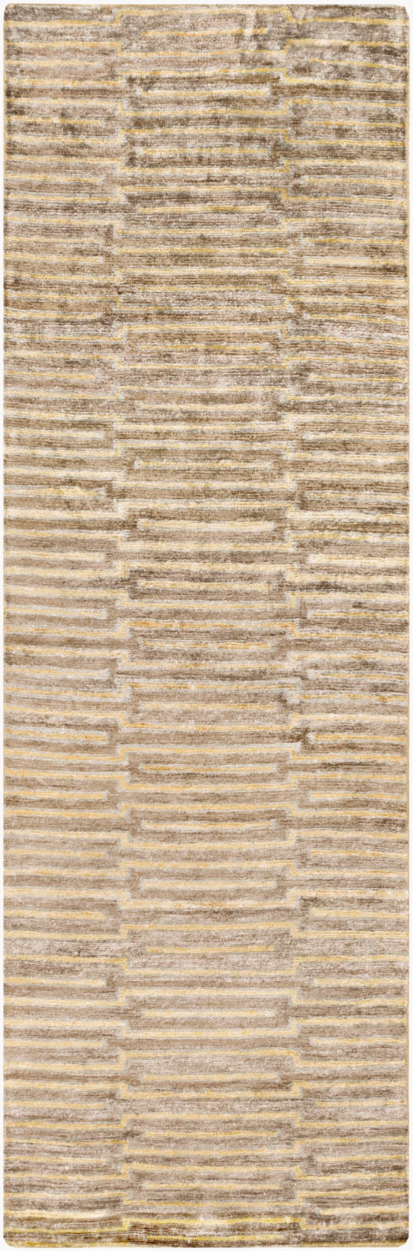 Platinum PLAT-9002 8ft Runner Handmade Faux Silk Runner Rug