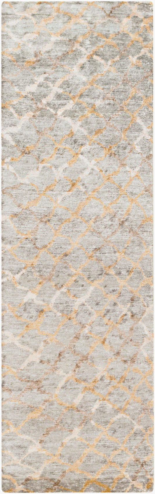 Platinum PLAT-9018 8ft Runner Handmade Faux Silk Runner Rug