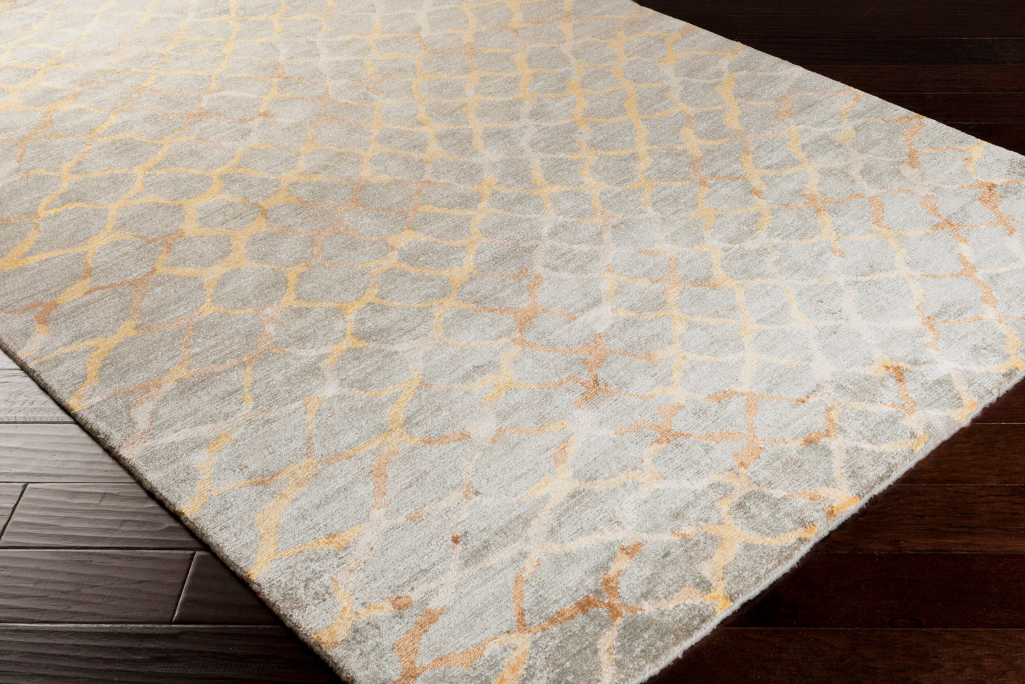 Platinum PLAT-9018 8ft Runner Handmade Faux Silk Runner Rug