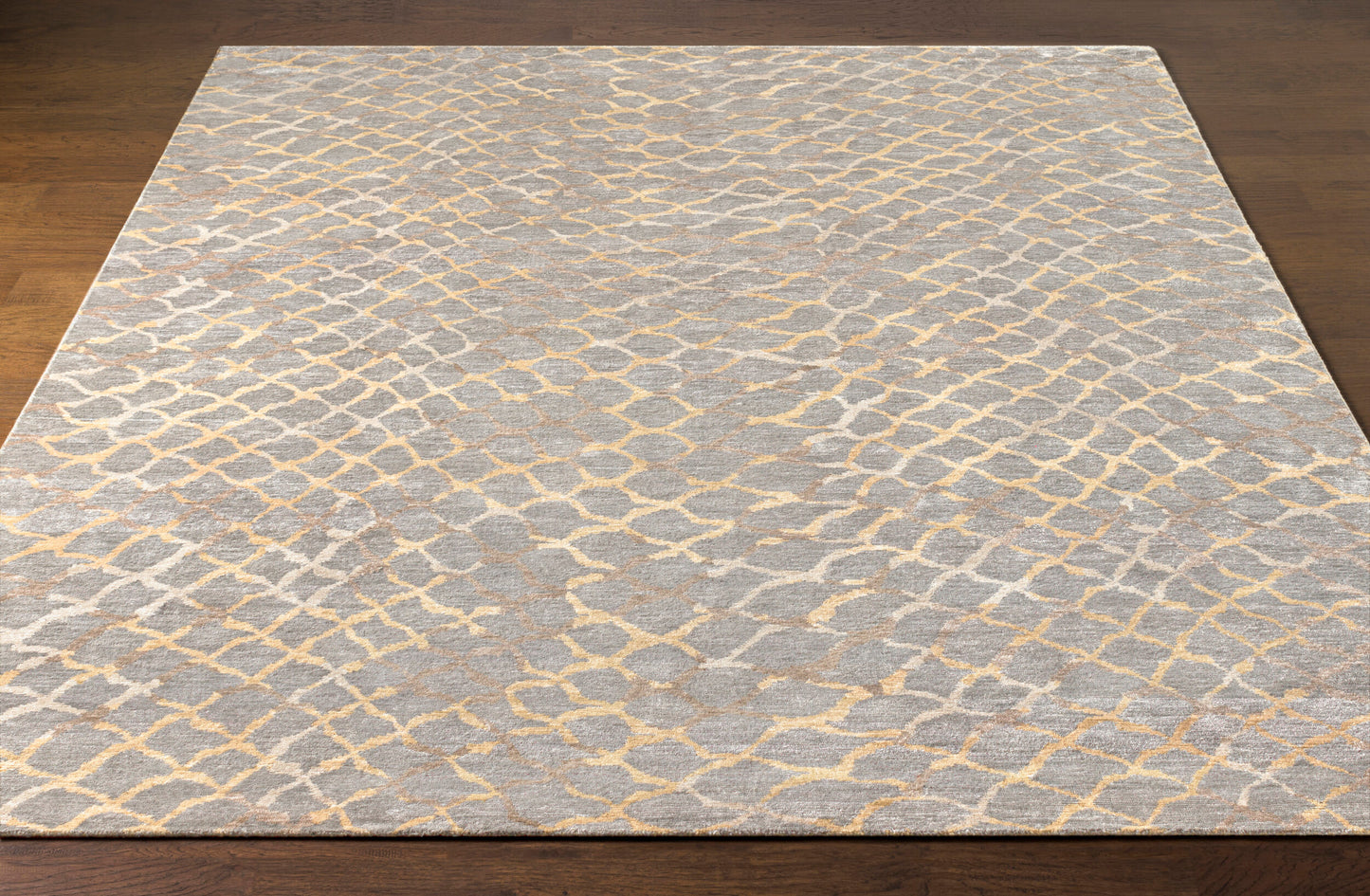 Platinum PLAT-9018 8ft Runner Handmade Faux Silk Runner Rug
