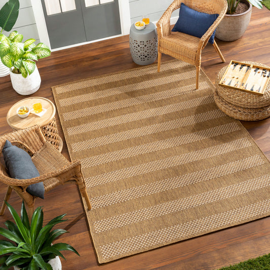Alfombra tejida a máquina para interior y exterior Pismo Beach PMB-2302 de 2,7 x 3,6 m