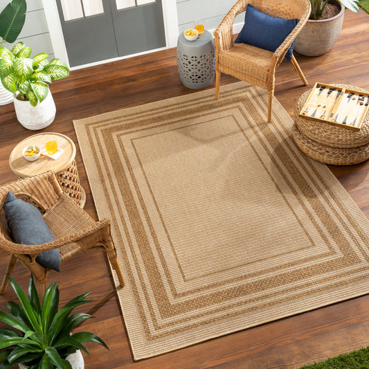 Alfombra tejida a máquina para interior y exterior Pismo Beach PMB-2304 de 2,7 x 3,6 m