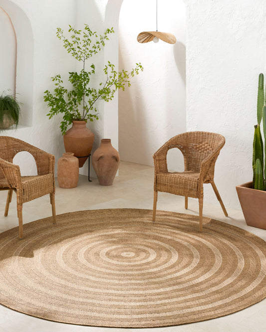 Pismo Beach PMB-2305 8ft Round Machine Woven Indoor/Outdoor Area Rug