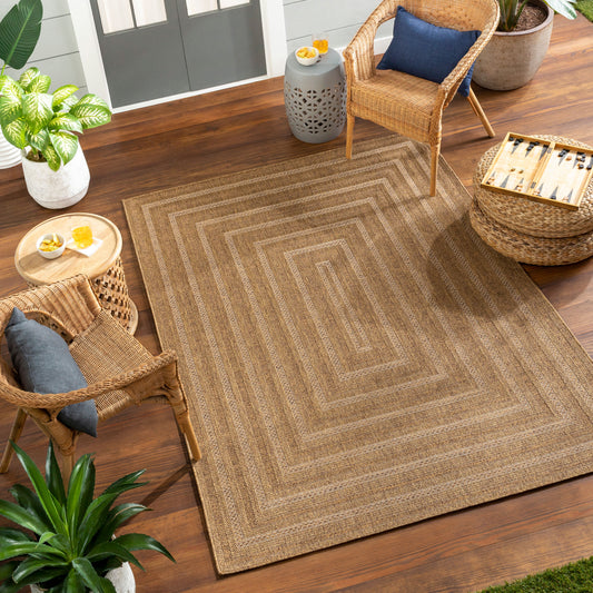 Pismo Beach PMB-2305 8ft Round Machine Woven Indoor/Outdoor Area Rug
