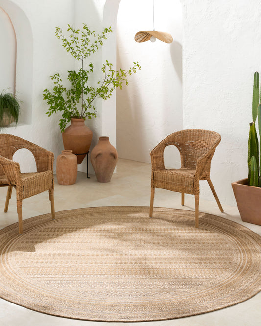 Pismo Beach PMB-2306 8ft Round Machine Woven Indoor/Outdoor Area Rug