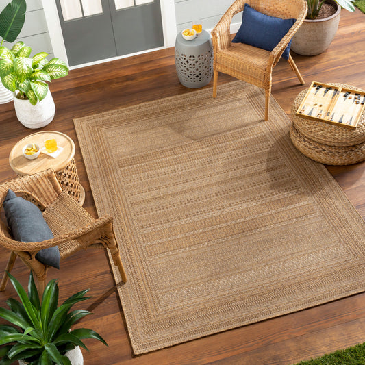 Pismo Beach PMB-2306 8ft Square Machine Woven Indoor/Outdoor Area Rug