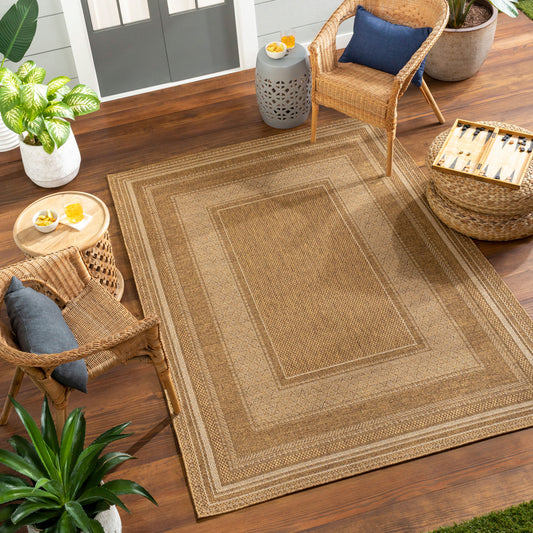Pismo Beach PMB-2307 8ft Round Machine Woven Indoor/Outdoor Area Rug