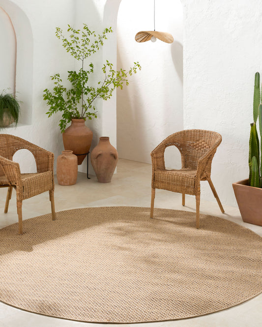 Pismo Beach PMB-2308 8ft Round Machine Woven Indoor/Outdoor Area Rug